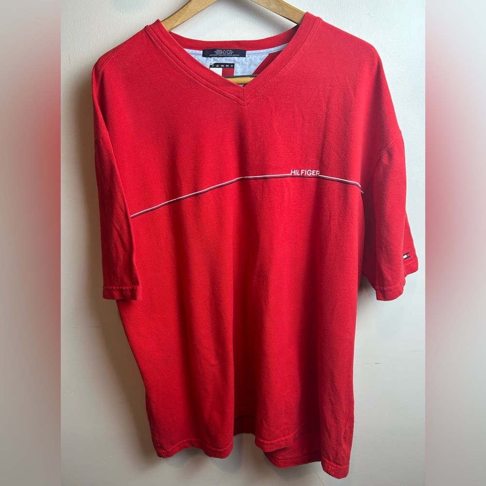 Tommy Hilfiger V-Neck Red Tee